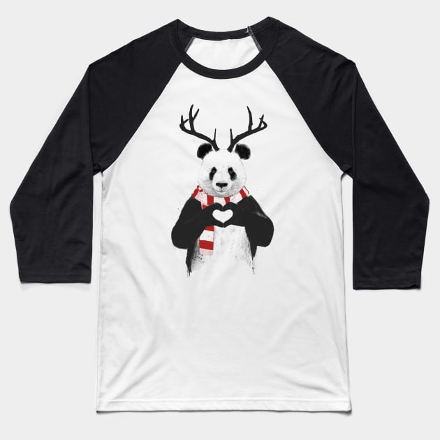 Xmas panda Baseball T-Shirt by soltib